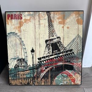 31" SQUARE PARIS IN ALL IT'S GLORY! COLLAGE STYLE ARTWORK MOUNTED ON A BOX FRAME